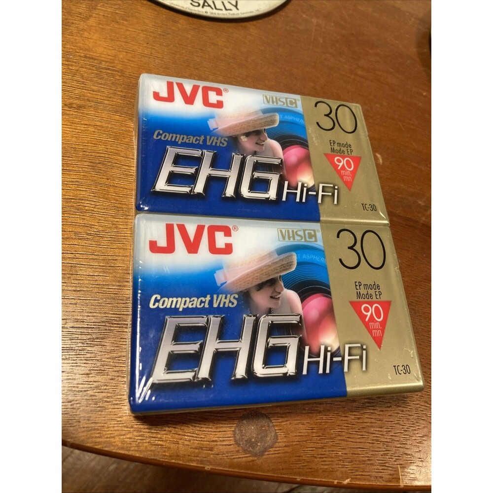JVC Compact VHS EHG Hi-Fi TC-30 Set Of 2 Blank Tapes 90 Min SEALED